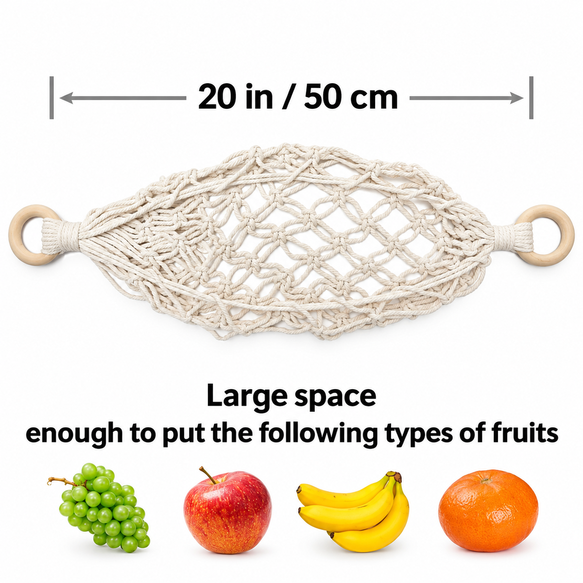 Macrame Fruit Hammock - Hanging Produce Storage