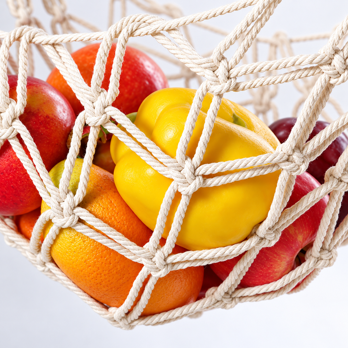 Macrame Fruit Hammock - Hanging Produce Storage