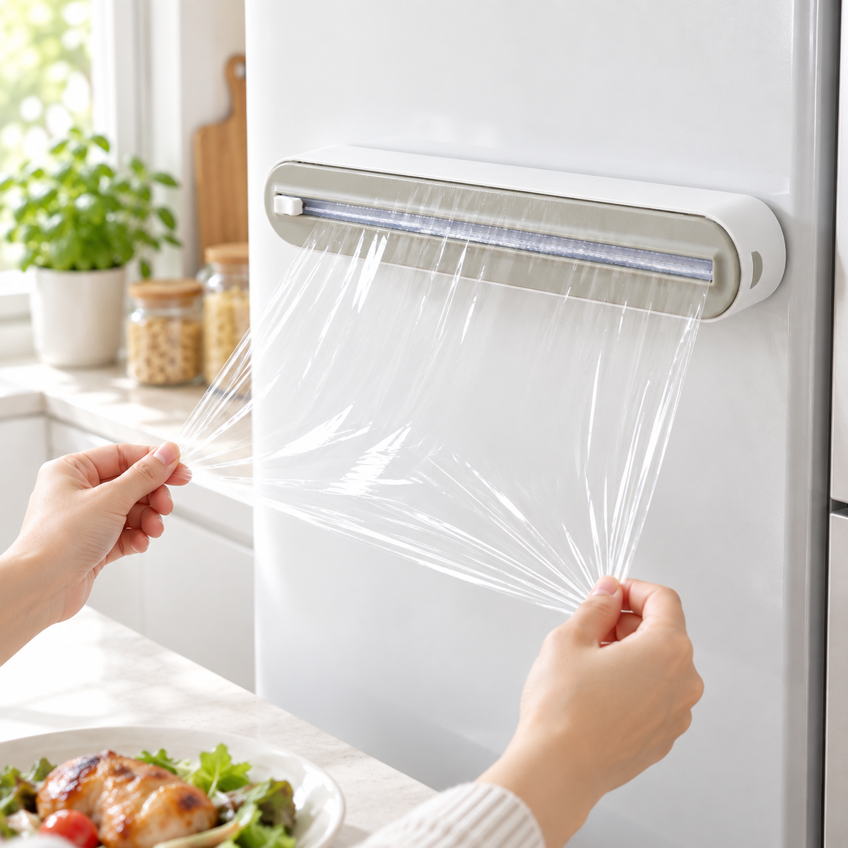 Magnetic Kitchen Wrap Cutter – Easy-Cut Dispenser