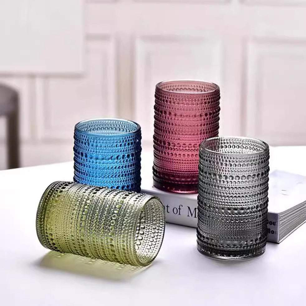 Colored Hobnail Drinking Glasses