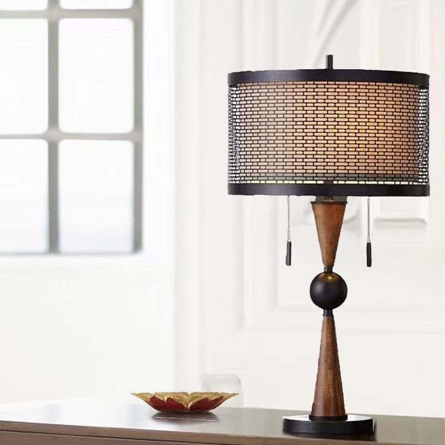 Wabi-Sabi Rattan Table Lamp - Woven Shade