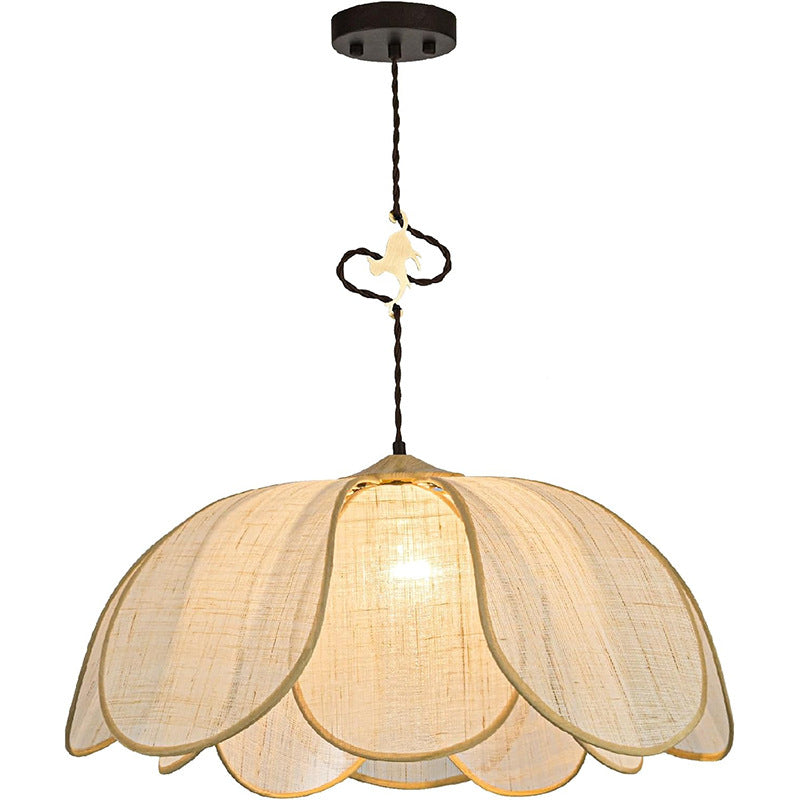 Lotus Linen Pendant Light - Petal Shade