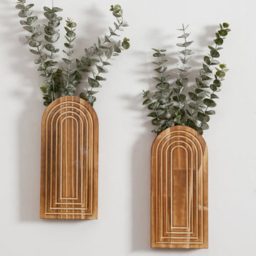 Arch Wooden Wall Vase Set of 2