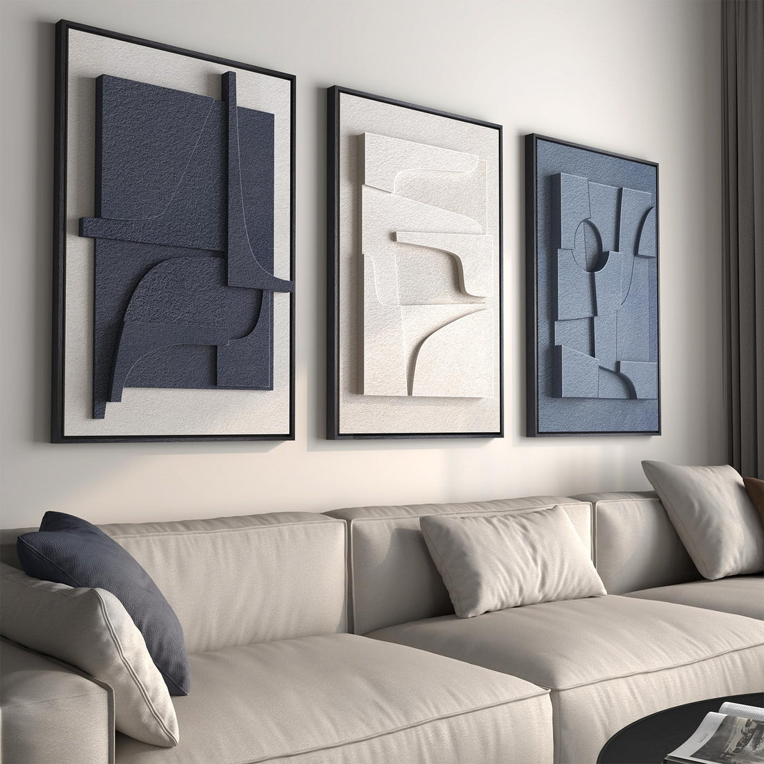 Modern 3D Abstract Wall Art Set of 3