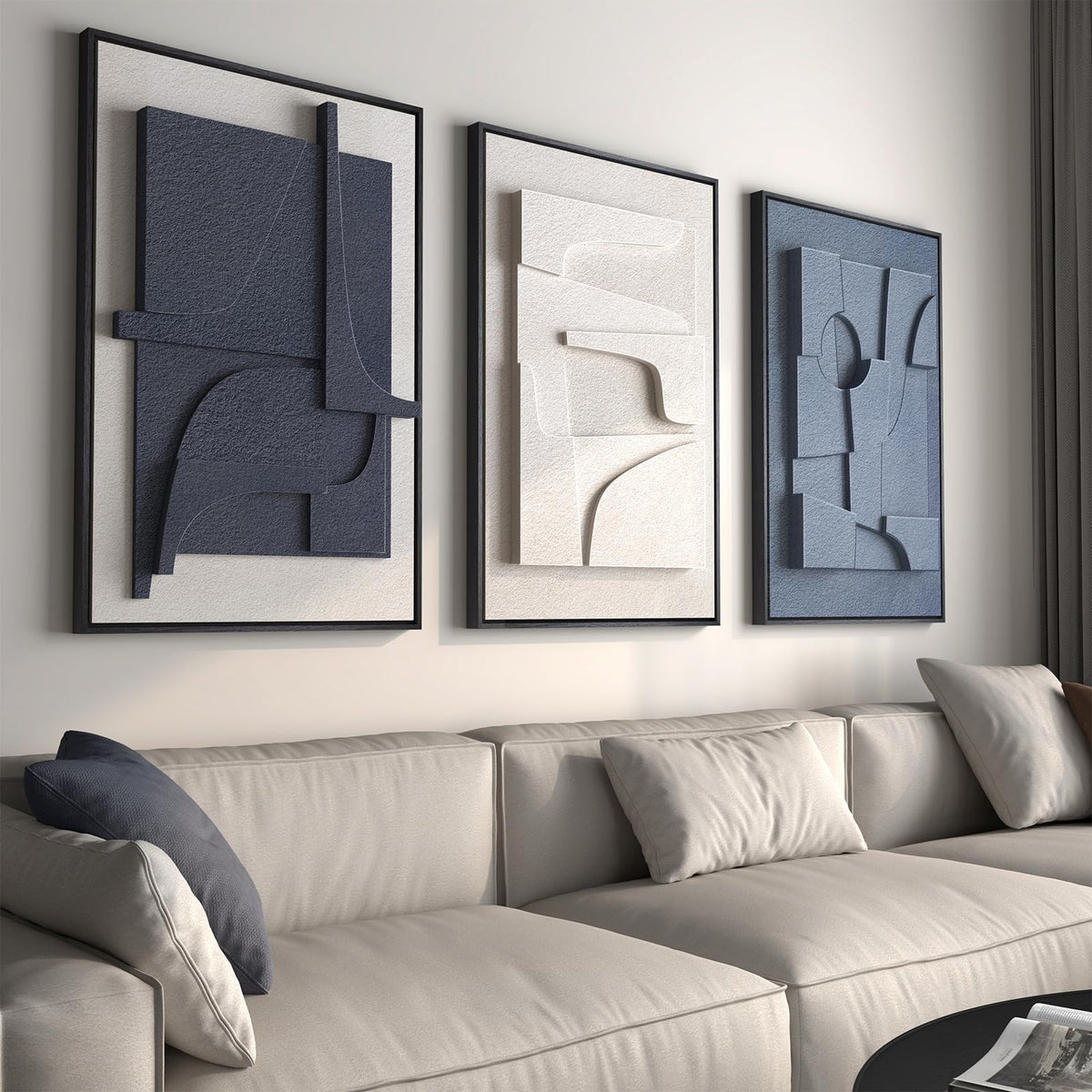 Modern 3D Abstract Wall Art Set of 3
