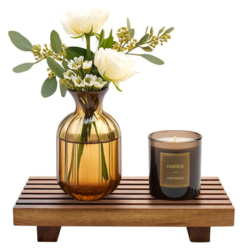 Acacia Wood Riser - Decorative Countertop Tray