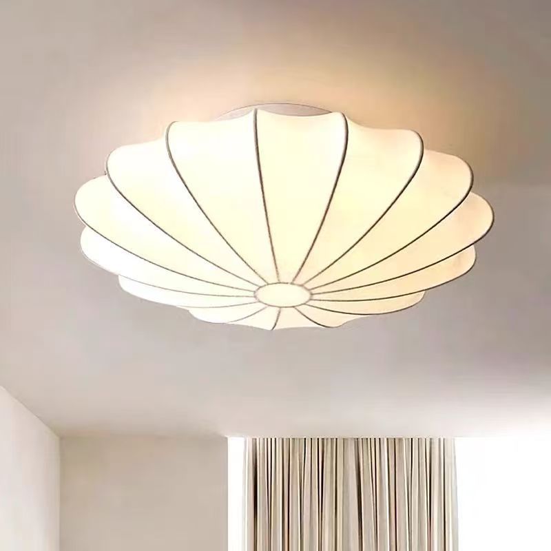 Japanese Silk Ceiling Light - Wabi Sabi Style