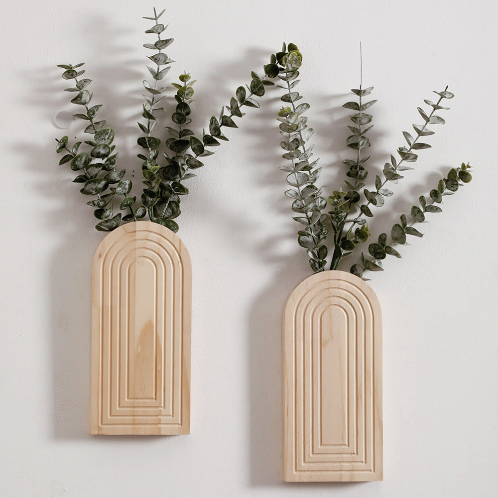 Arch Wooden Wall Vase Set of 2