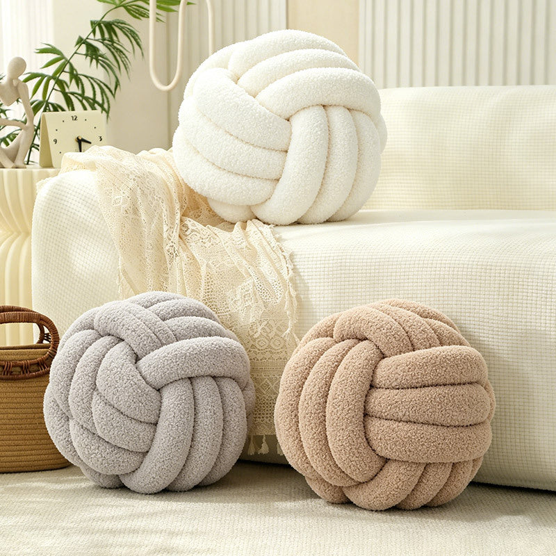 Knotted Plush Throw Pillow