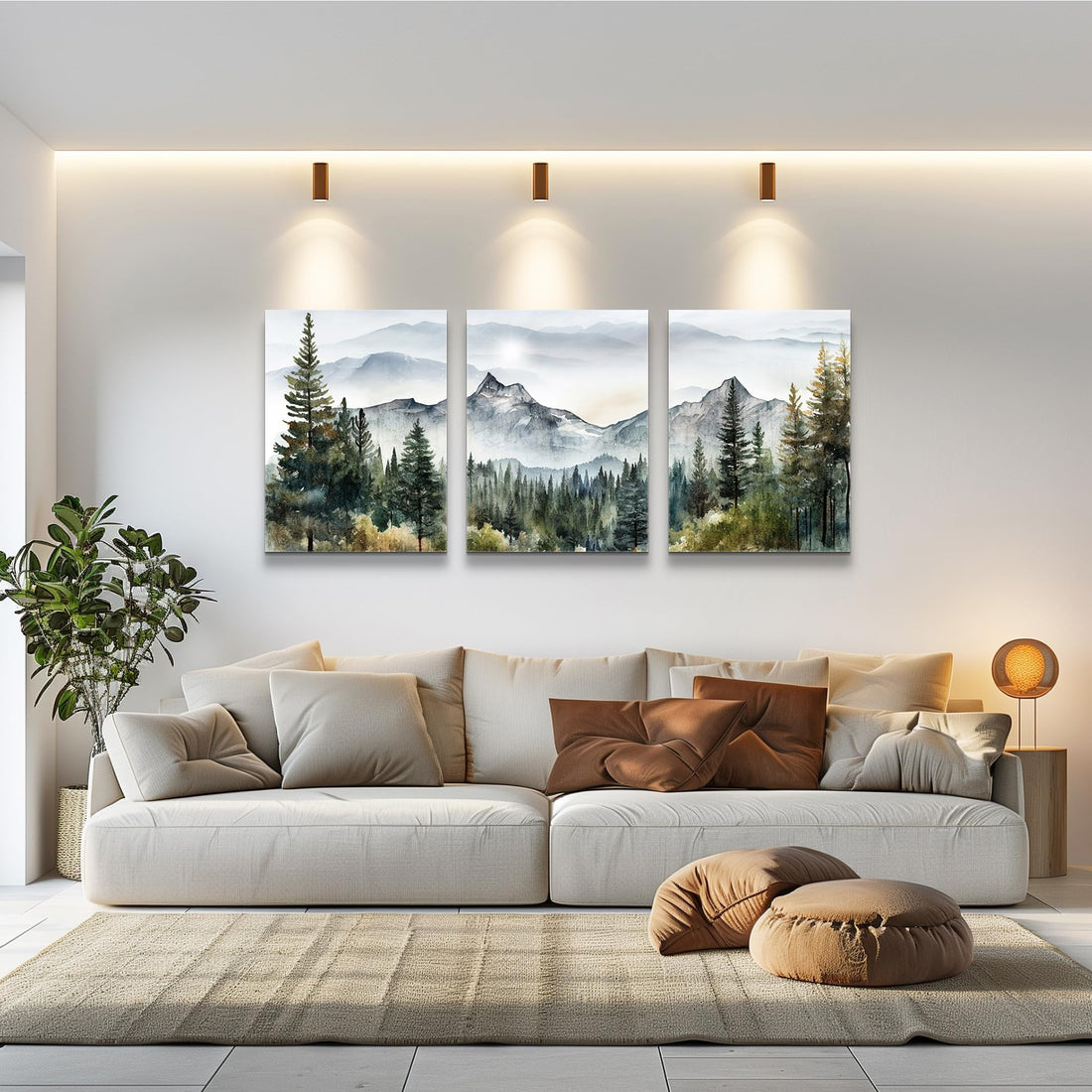 Mountain Forest Canvas Wall Art Set of 3