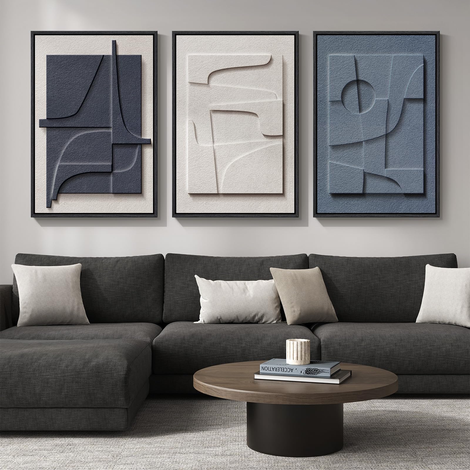 Modern 3D Abstract Wall Art Set of 3