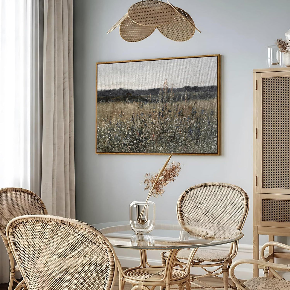 Vintage Meadow Landscape Wall Art