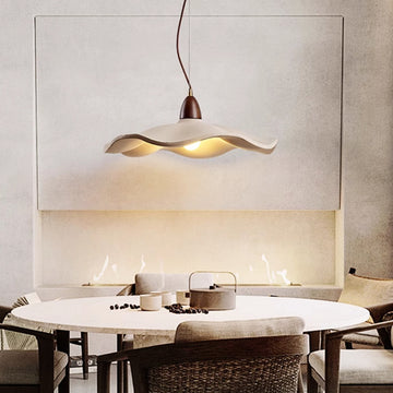 Lotus Cement Pendant Light 42cm | Wabi Sabi Japandi Ceiling Lamp