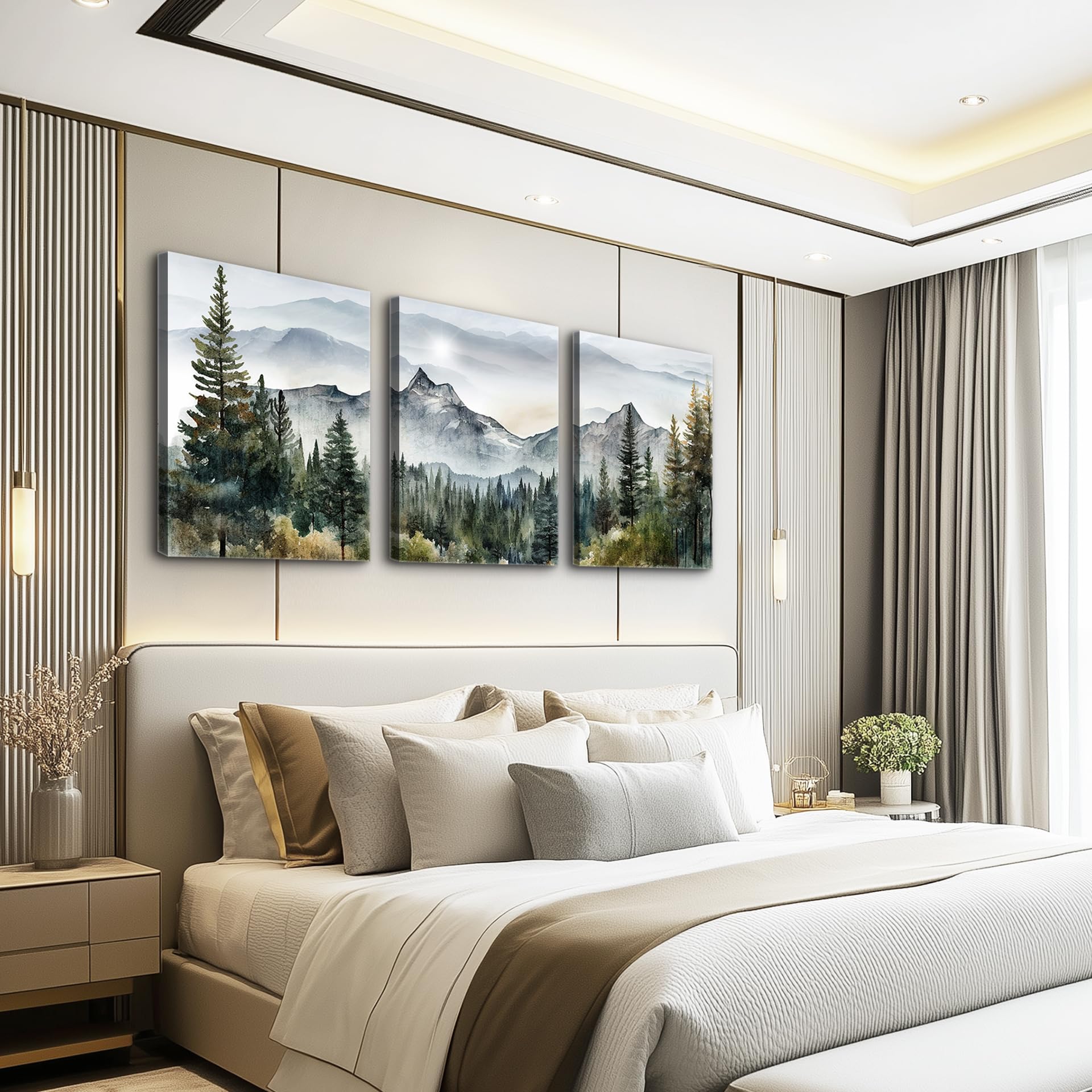 Mountain Forest Canvas Wall Art Set of 3