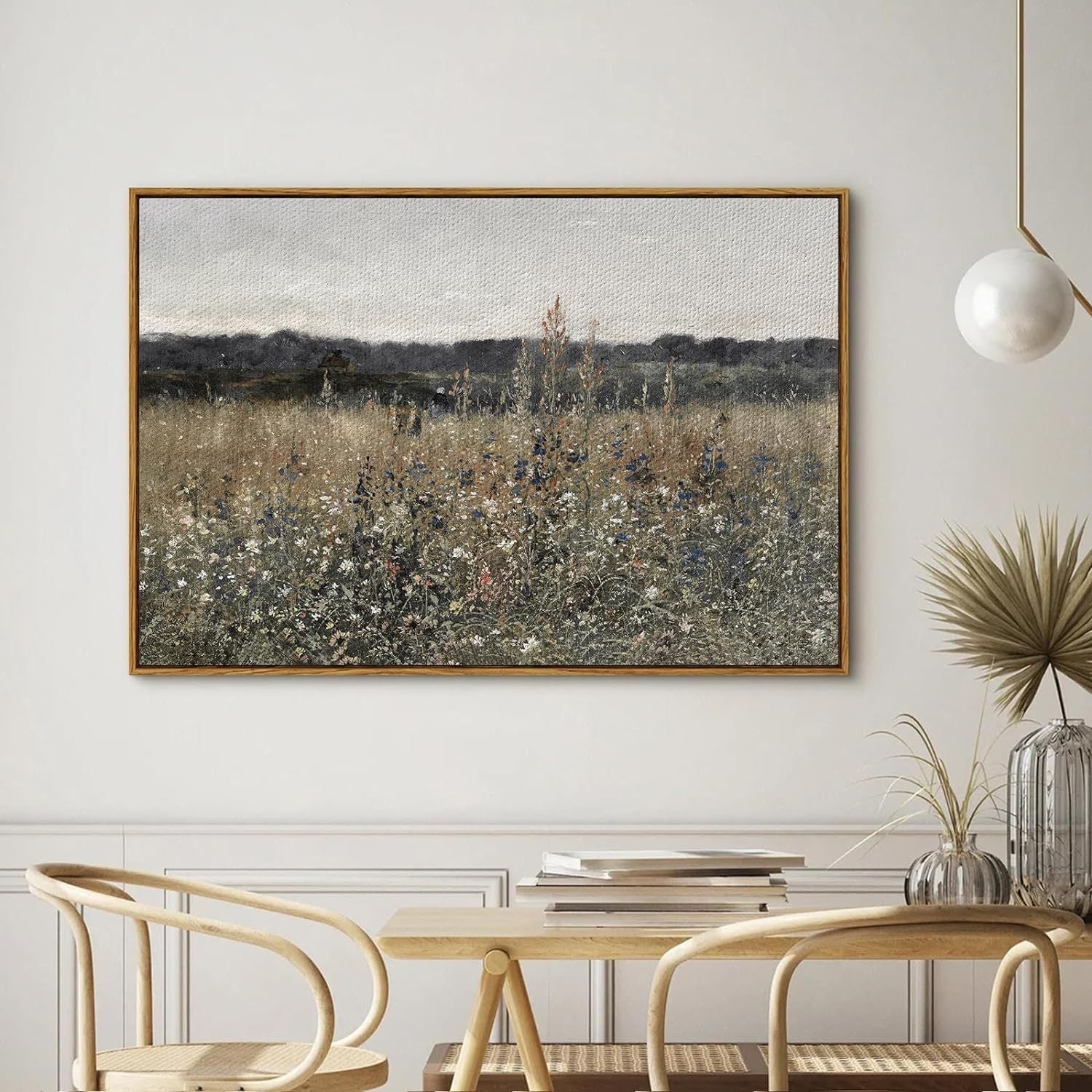 Vintage Meadow Landscape Wall Art