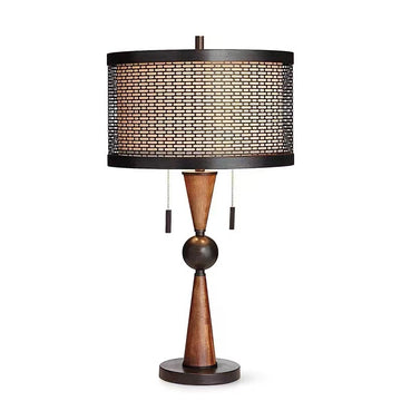 Wabi-Sabi Rattan Table Lamp - Woven Shade
