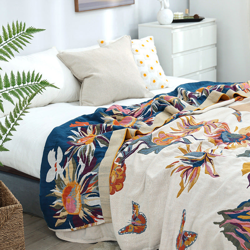 Reversible Cotton Boho Throw Blanket - Available in 3 Sizes