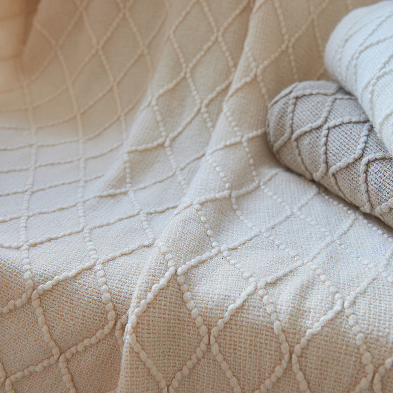 Nordic Diamond Knit Throw Blanket
