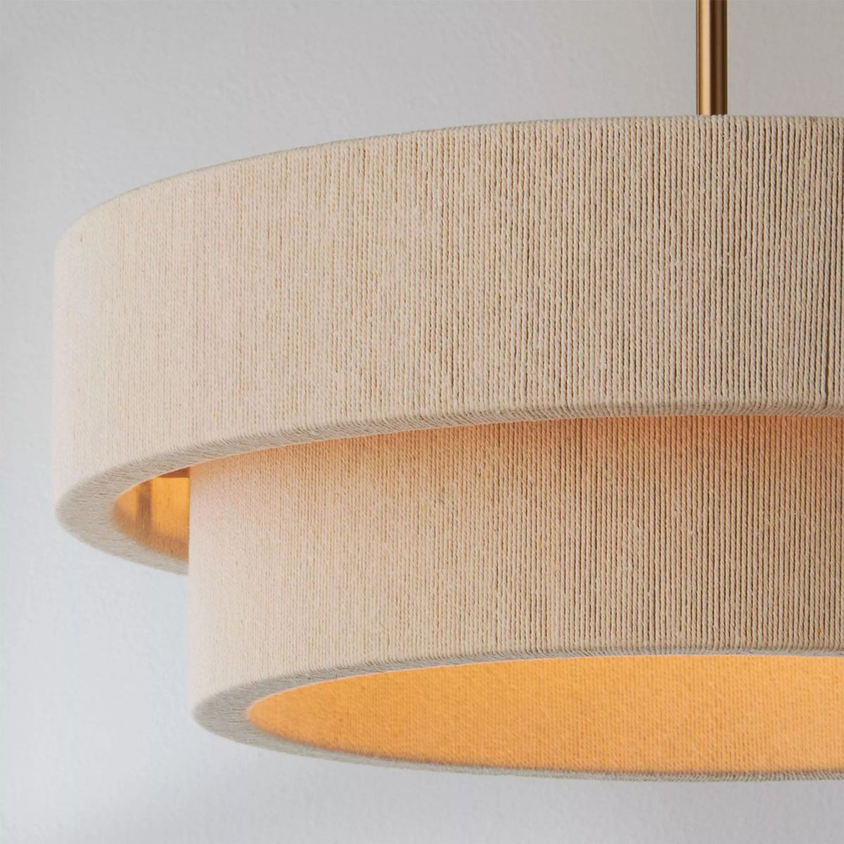 Woven Fabric Drum Pendant Light 80 cm - Adjustable Height