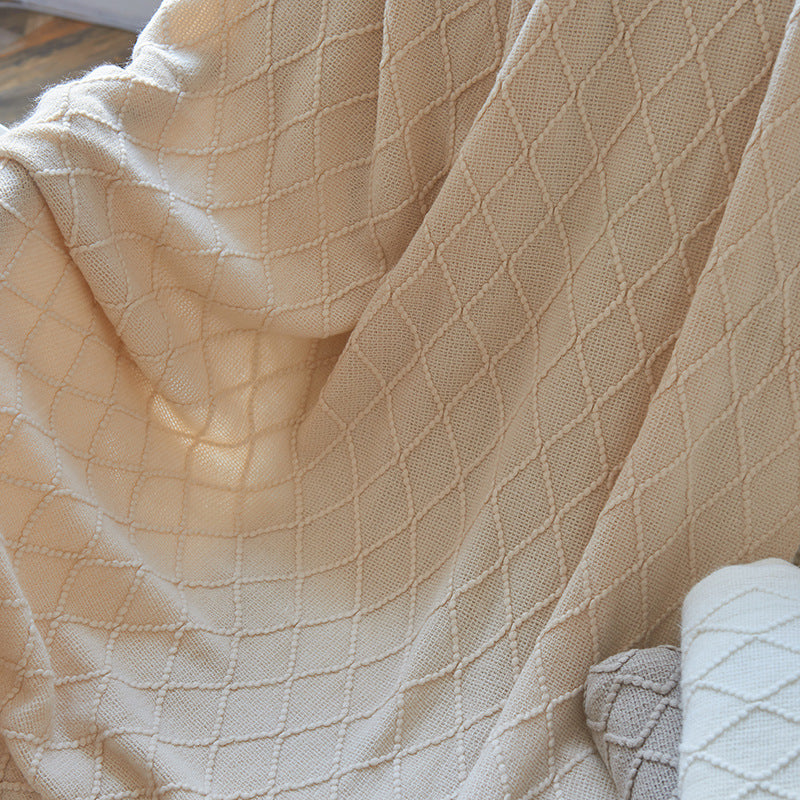 Nordic Diamond Knit Throw Blanket