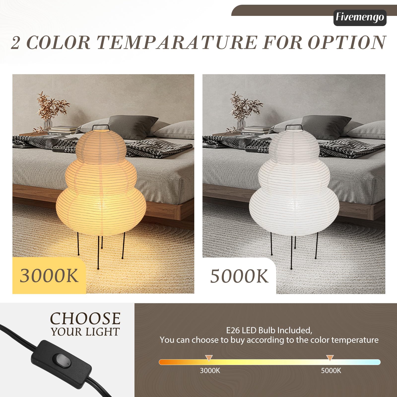 Japanese Rice Paper Floor Lamp