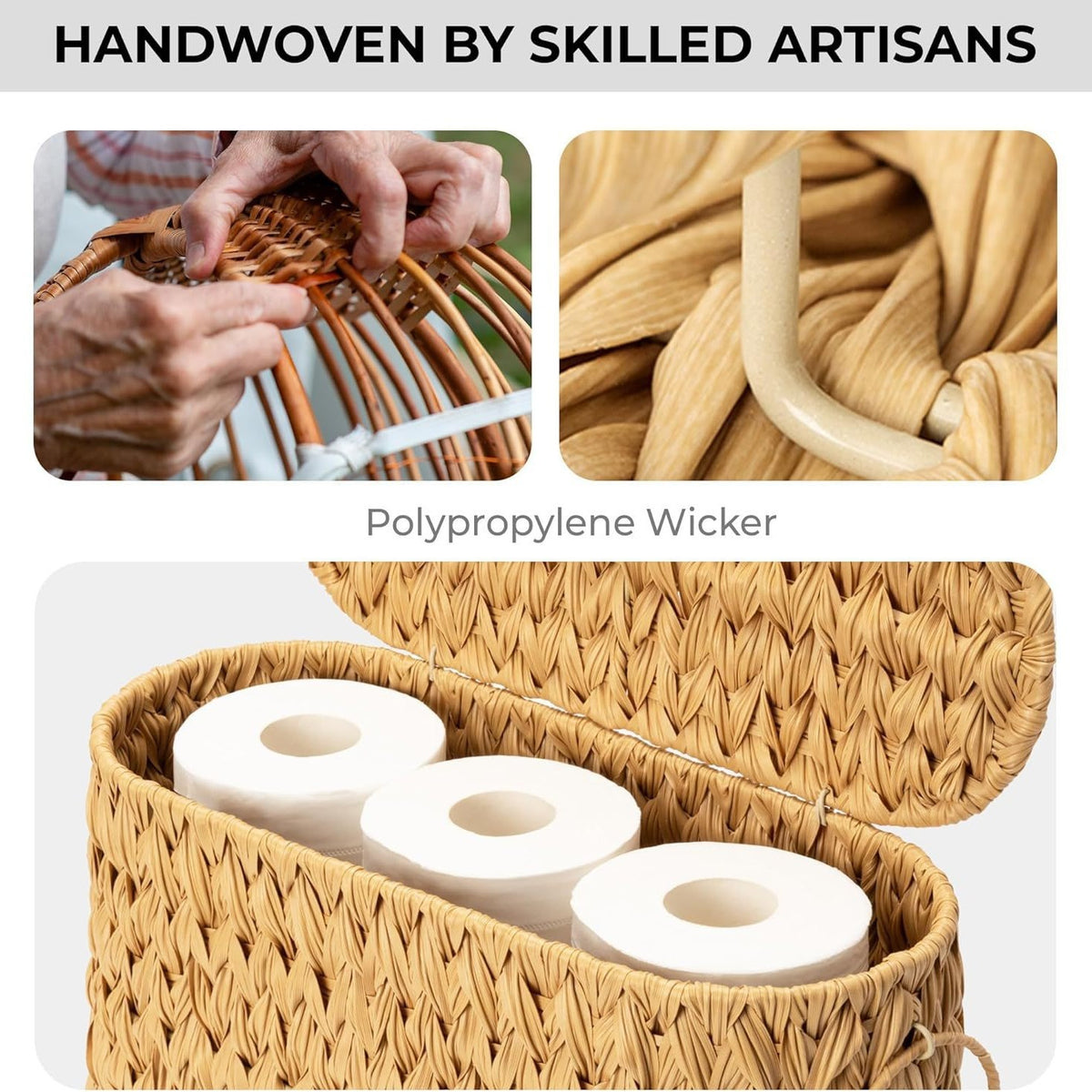 Handwoven Wicker Storage Basket with Lid