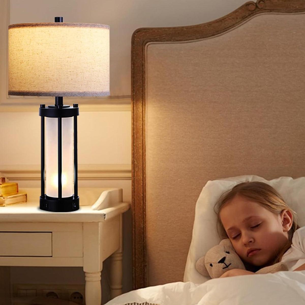Column Lantern Table Lamps Set of 2
