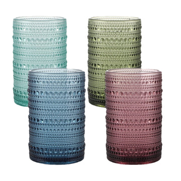 Colored Hobnail Drinking Glasses