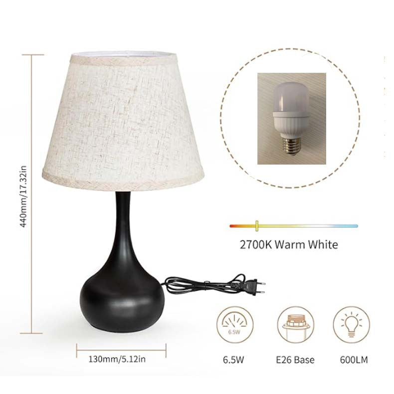 Gourd Table Lamp - Fabric Shade