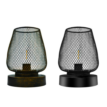 Vintage Lantern Table Lamps Set of 2 - LED Bulbs Included