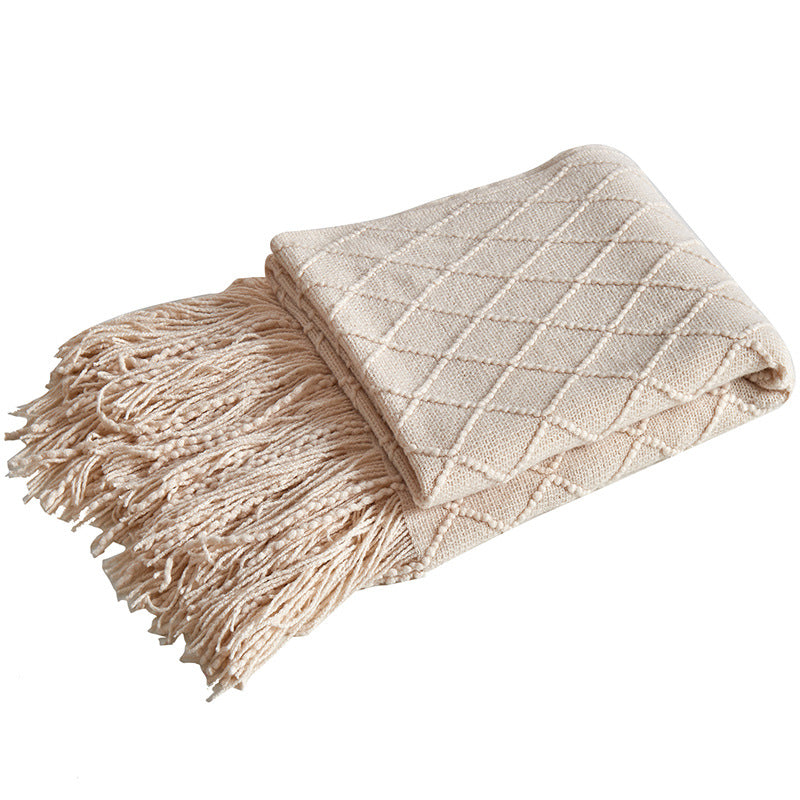 Nordic Diamond Knit Throw Blanket