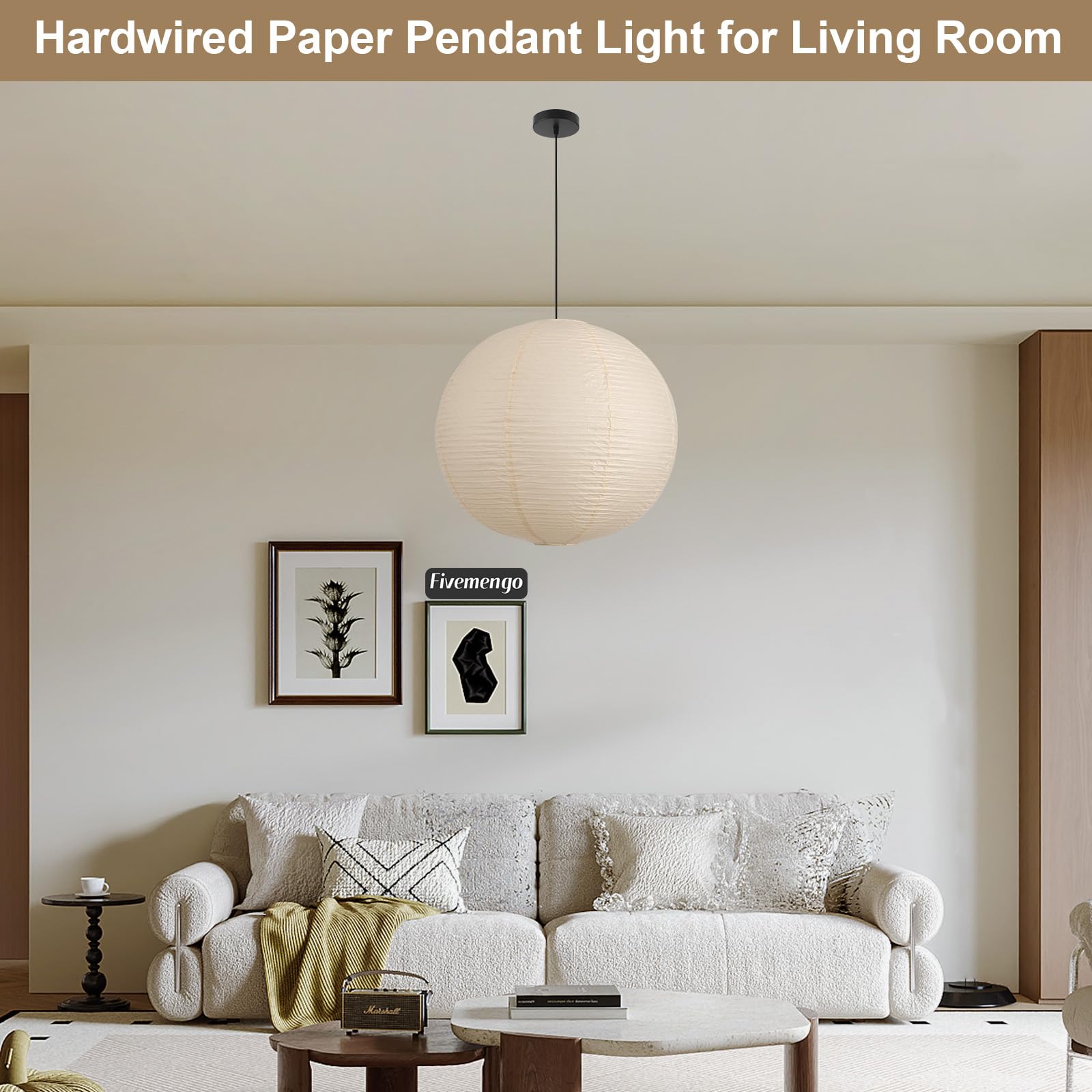 Japanese Rice Paper Pendant Light