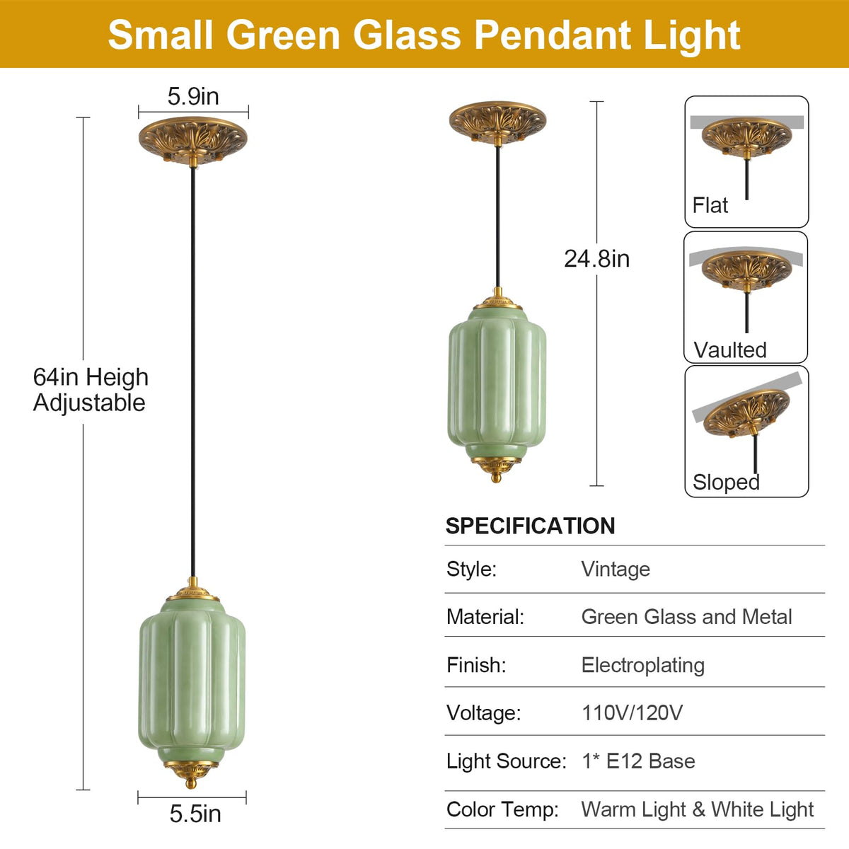 Jade Glass Pendant Light