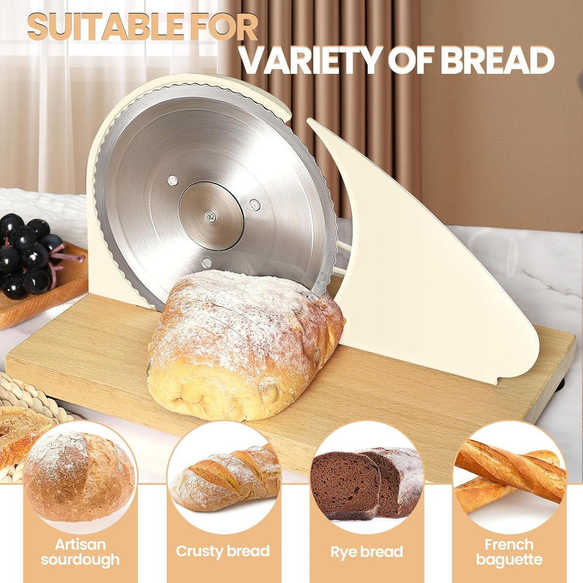 Manual Sourdough Slicer – Hand Crank Design