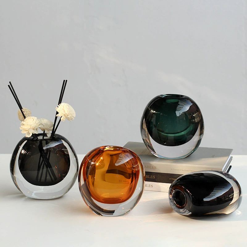Modern Thick-Bottom Blown Glass Vase