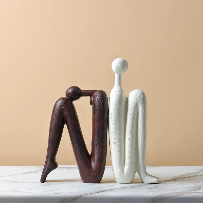 Retro Stickman Bookend Sculptures