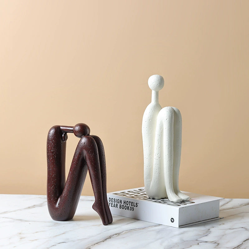Retro Stickman Bookend Sculptures