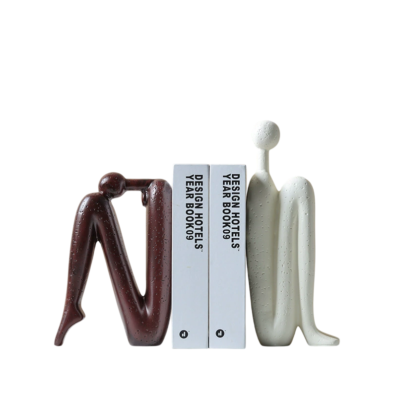 Retro Stickman Bookend Sculptures