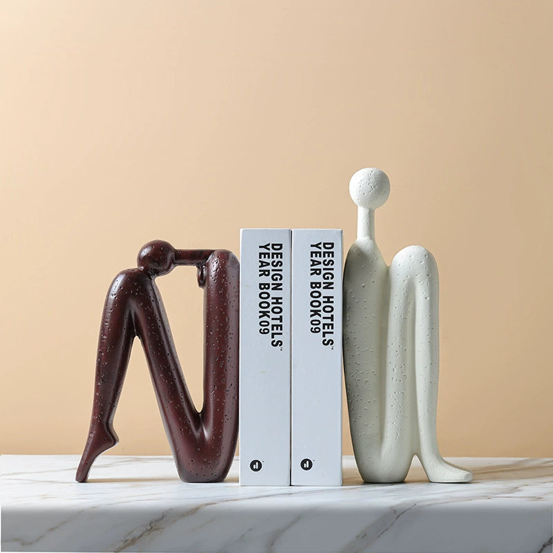 Retro Stickman Bookend Sculptures
