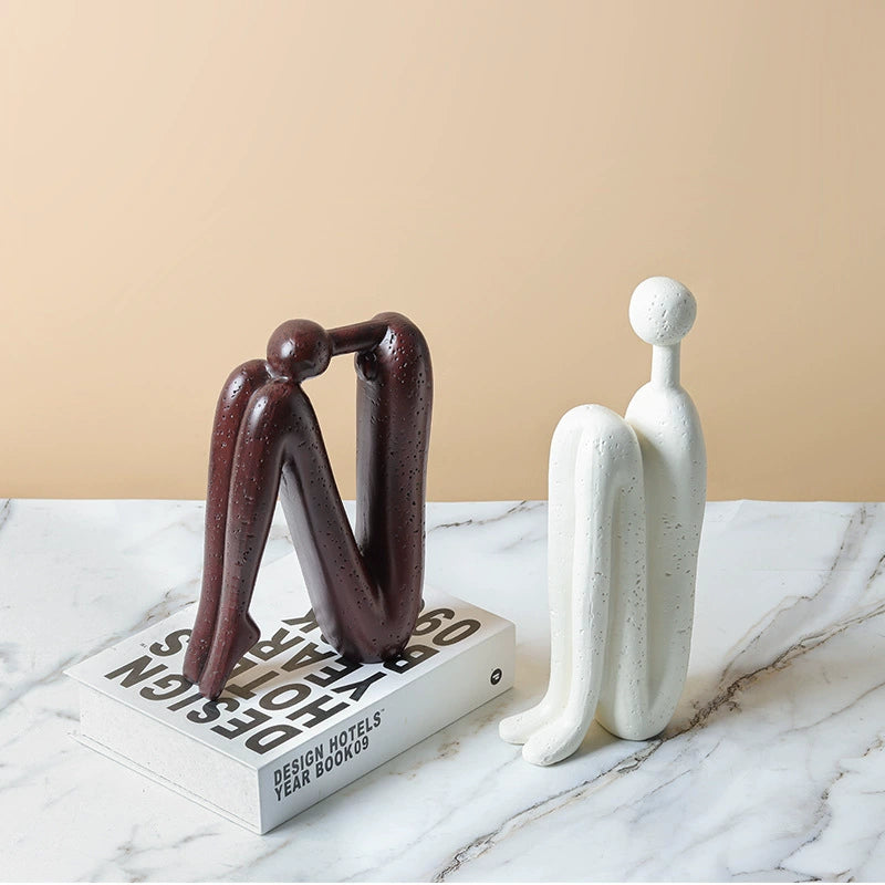Retro Stickman Bookend Sculptures