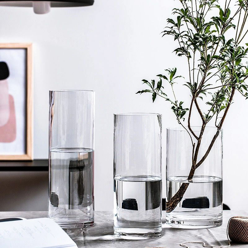 Modern Glass Cylinder & Oval Vases