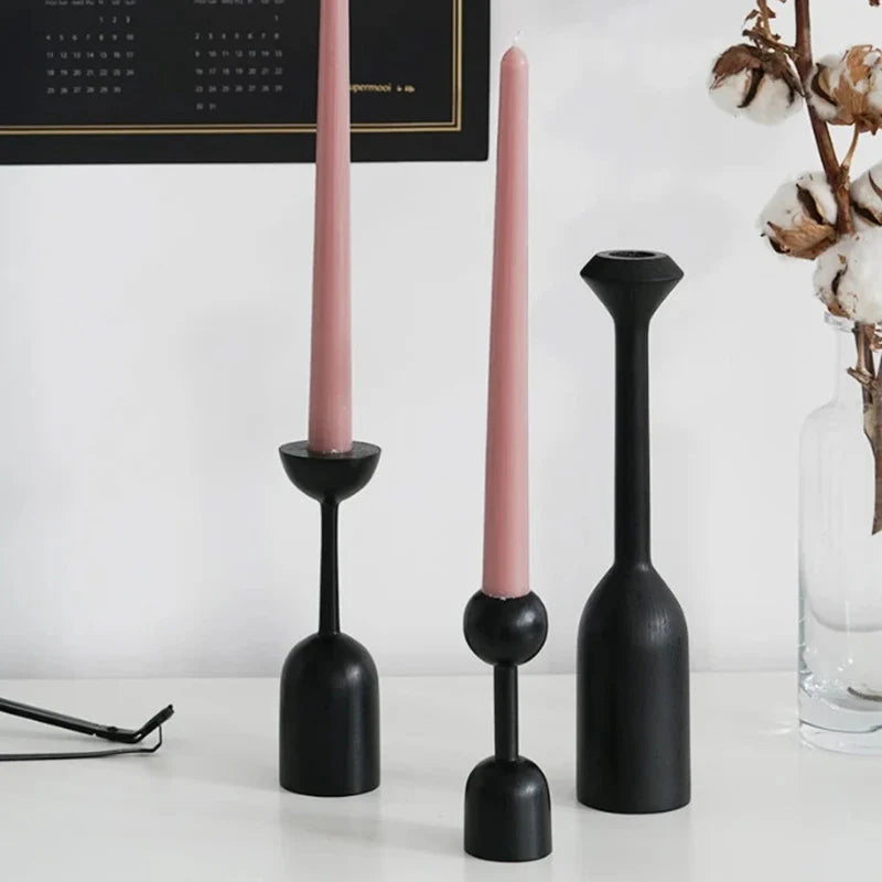 Midnight Black Taper Holder
