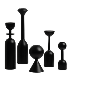 Midnight Black Taper Holder