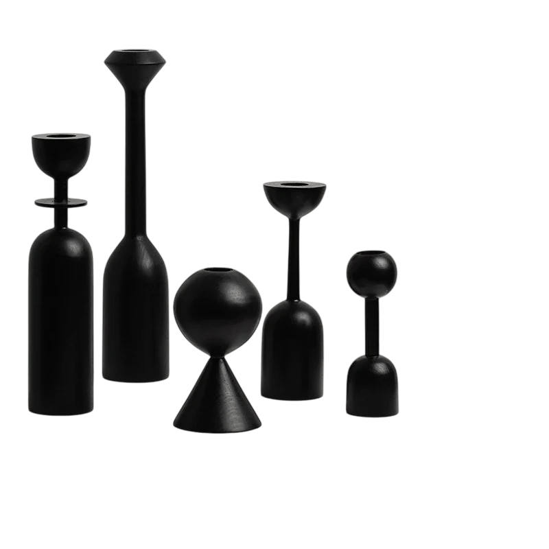 Midnight Black Taper Holder
