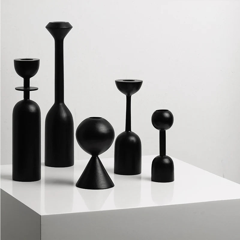 Midnight Black Taper Holder