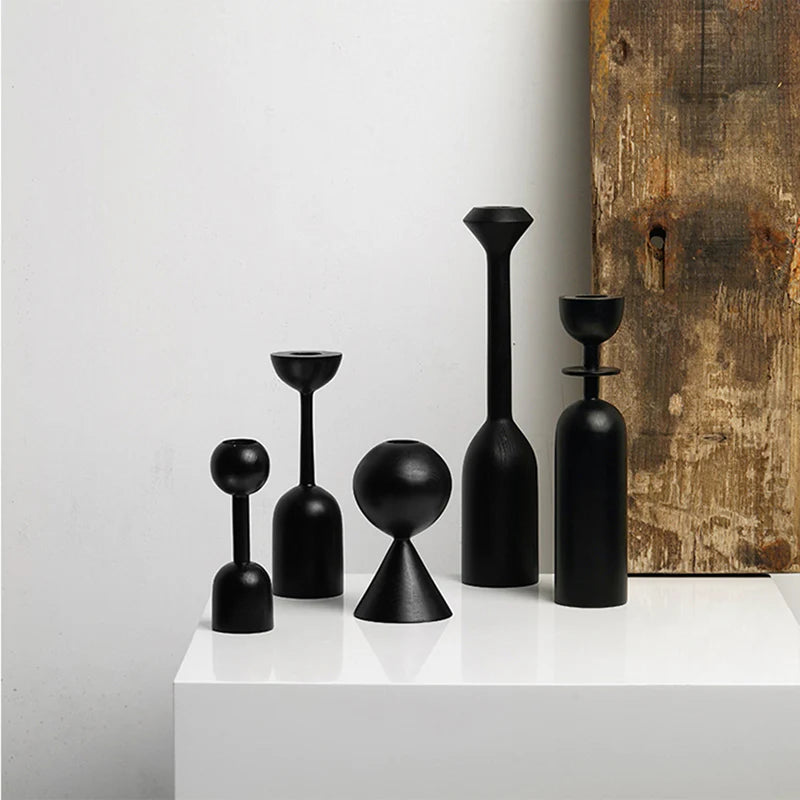 Midnight Black Taper Holder