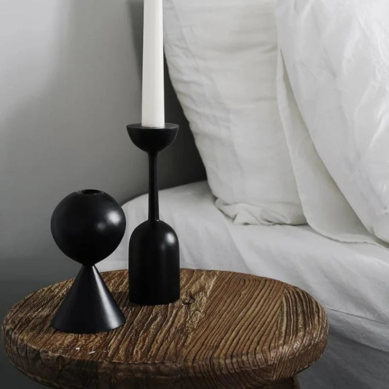 Midnight Black Taper Holder