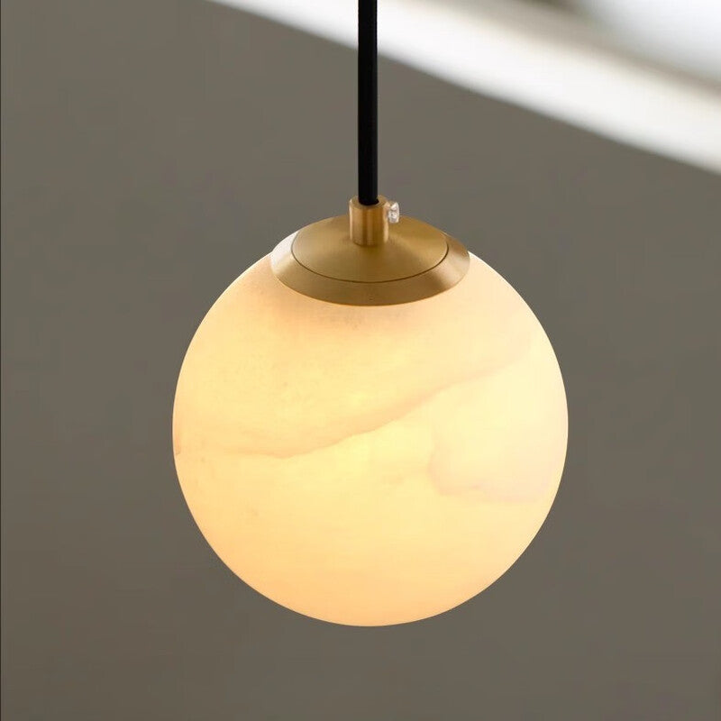 Natural Marble Globe Pendant Light