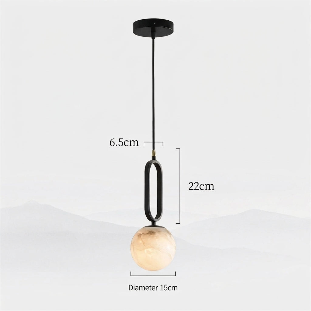 Natural Marble Globe Pendant Light