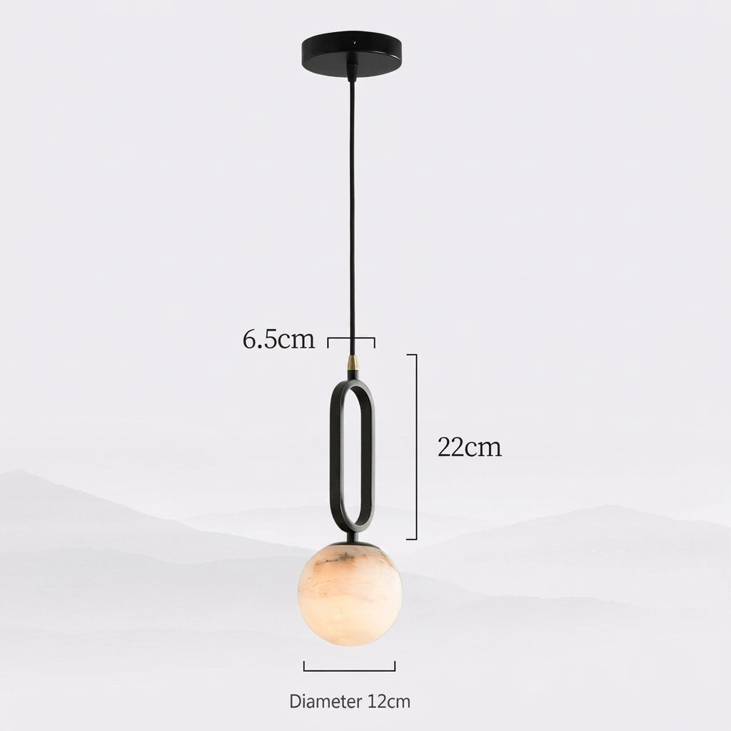 Natural Marble Globe Pendant Light